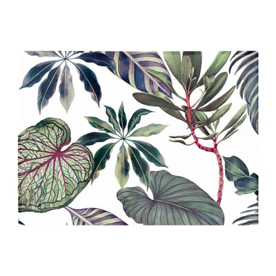 B&Q -  Watercolor Tropical Leaf Glass Chopping Board