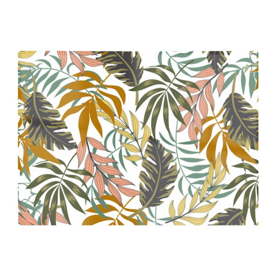 B&Q -  Tropical Leaves Glass Chopping Board