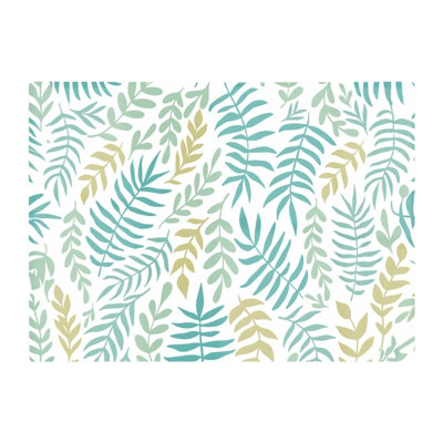 B&Q -  Multicolor Leafs And Branches Glass Chopping Board