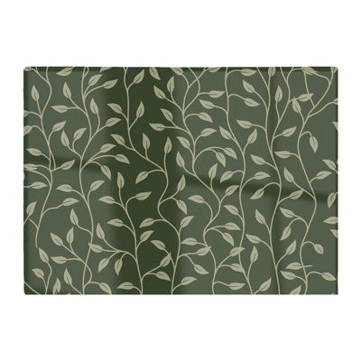 B&Q -  Green Shrub With Leaves Glass Chopping Board