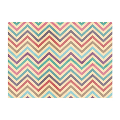 B&Q -  Geometric Vintage Colored Chevron Pattern Glass Chopping Board