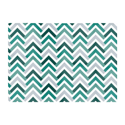 B&Q -  Geometric Retro Vintage Chevron Pattern Glass Chopping Board
