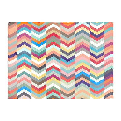 B&Q -  Geometric Multi Colored Chevron Pattern Glass Chopping Board