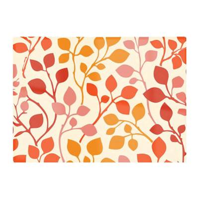 B&Q -  Colorful Autumn Leaves Glass Chopping Board