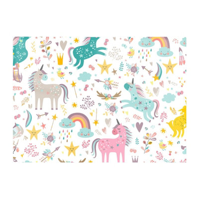 B&Q -  Unicorn And Rainbows Glass Chopping Board
