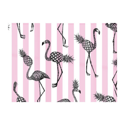 B&Q -  Pineapple Flamingo Glass Chopping Board