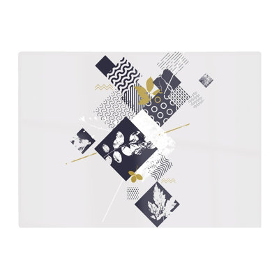 B&Q -  Abstract Botanical Glass Chopping Board