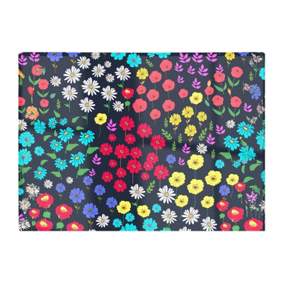 B&Q -  Multicoloured Flower Pattern Glass Chopping Board