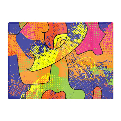 B&Q -  Bright Abstract Pattern Glass Chopping Board
