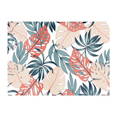 B&Q -  Tropical Leaf Pattern Glass Chopping Board