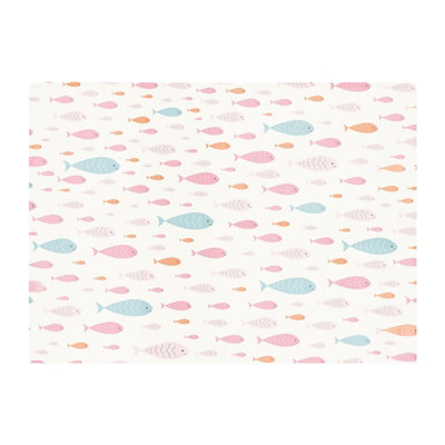 B&Q -  Hand Drawn Swimming Fish Glass Chopping Board