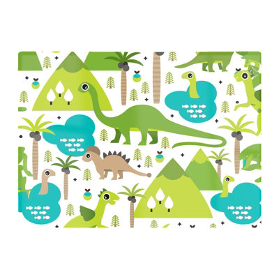 B&Q -  Baby Dinosaur Print Glass Chopping Board