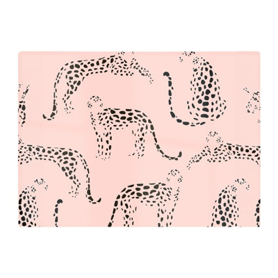 B&Q -  Abstract Leopard Pattern Glass Chopping Board