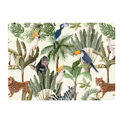 Warren Reed Designer Exotic Trees And Animals Glass Chopping Board from B&Q