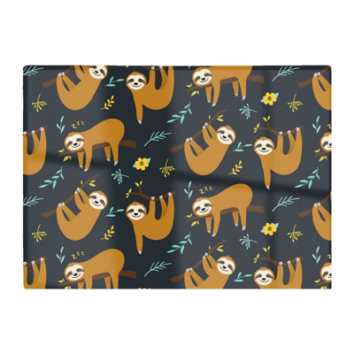 B&Q -  Cute Sloths Glass Chopping Board