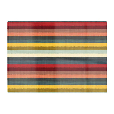 B&Q -  Multicolour Striped Brish Pattern Glass Chopping Board