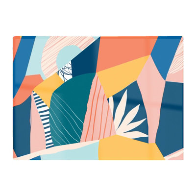 B&Q -  Modern Floral Pattern Glass Chopping Board
