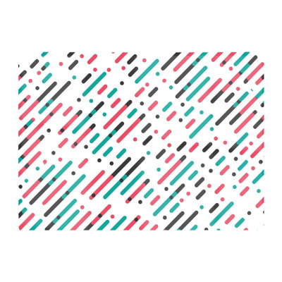 B&Q -  Overlapping Coloured Diagonal Lines Glass Chopping Board