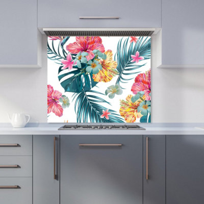 B&Q -  Spring Summer Flowers Premium Glass Kitchen Splashback W700mm X H750mm