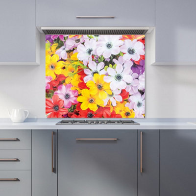 B&Q -  Spring Flowers Premium Glass Kitchen Splashback W700mm X H750mm