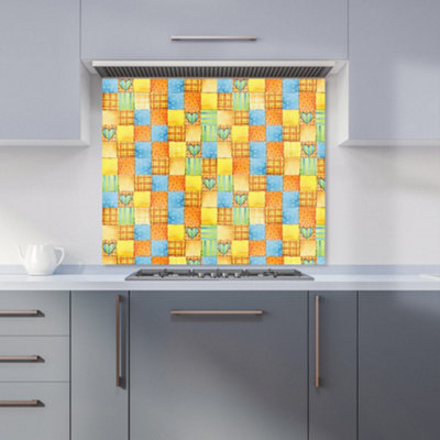 B&Q -  Baby Watercolour Blanket Pattern Premium Glass Kitchen Splashback W600mm X H750mm