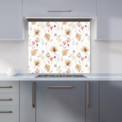 B&Q -  Watercolour Orchids Premium Glass Kitchen Splashback W600mm X H600mm
