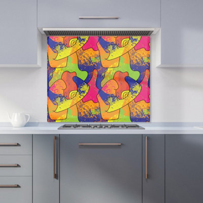 Warren Reed Designer Bright Abstract Pattern Premium Glass Kitchen Splashback W600mm X H650mm from B&Q