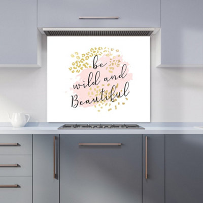 B&Q -  Be Wild And Beautiful Premium Glass Kitchen Splashback W900mm X H650mm