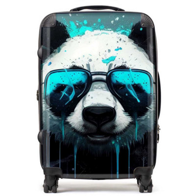 Warren Reed Designer Panda With Blue Glasses Splashart SuitcaseMedium from B&Q