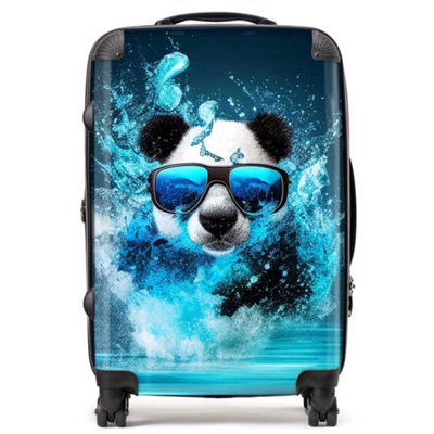 Warren Reed Designer Panda Splashart Water SuitcaseMedium from B&Q