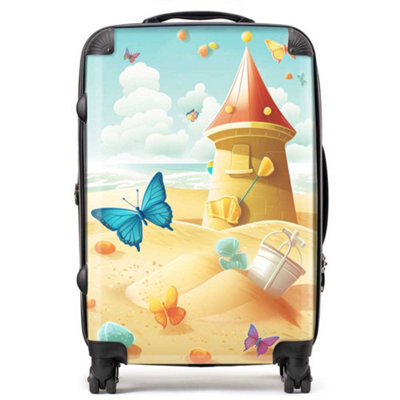 Warren Reed Designer Butterflies On A Beach Holiday SuitcaseMedium from B&Q