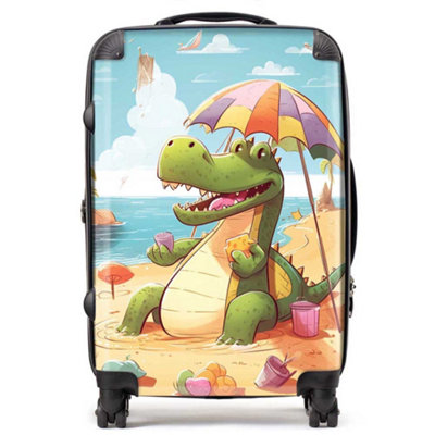 Warren Reed Designer A Crocodile On A Beach Holiday SuitcaseMedium from B&Q