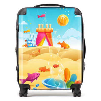 Warren Reed Designer Fishes On A Beach Holiday SuitcaseLarge from B&Q