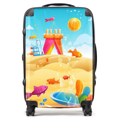 Warren Reed Designer Fishes On A Beach Holiday SuitcaseMedium from B&Q