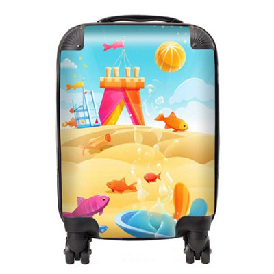 Warren Reed Designer Fishes On A Beach Holiday SuitcaseMini Cabin from B&Q