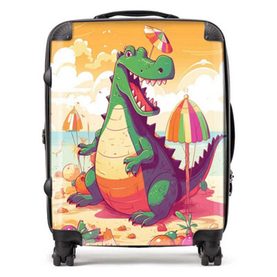 Warren Reed Designer Crocodile On A Beach Holiday SuitcaseLarge from B&Q