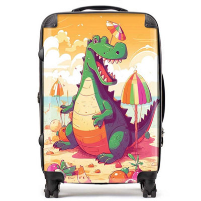 Warren Reed Designer Crocodile On A Beach Holiday SuitcaseMedium from B&Q