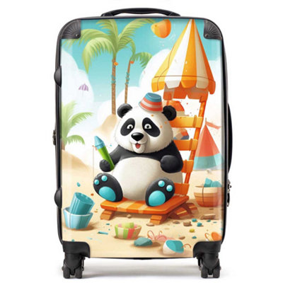 Warren Reed Designer Panda On A Beach Holiday SuitcaseMedium from B&Q