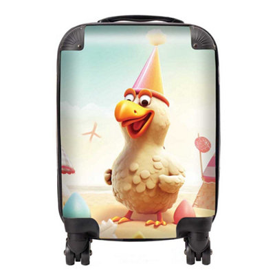 Warren Reed Designer Funky Chicken On A Beach Holiday SuitcaseMini Cabin from B&Q