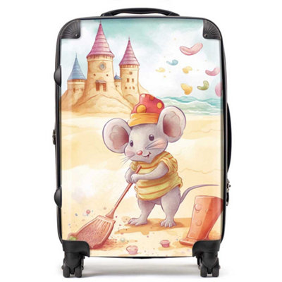 Warren Reed Designer Mouse On A Beach Holiday SuitcaseMedium from B&Q