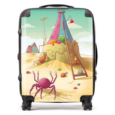 Warren Reed Designer Crab On A Beach Holiday SuitcaseLarge from B&Q