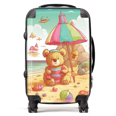 Warren Reed Designer Teddy Bead On A Beach Holiday SuitcaseCabin from B&Q