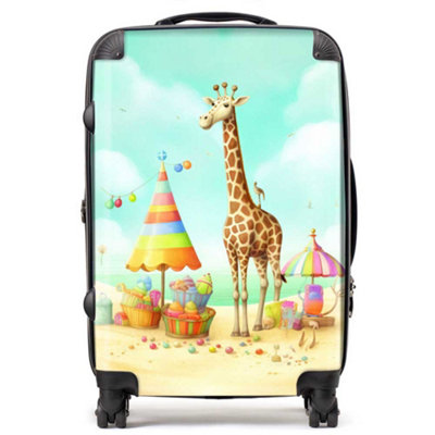 Warren Reed Designer Giraffe On A Beach Holiday SuitcaseMedium from B&Q