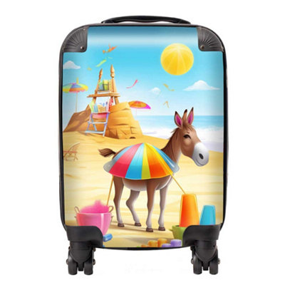 Warren Reed Designer Donkey On A Beach Holiday SuitcaseMini Cabin from B&Q
