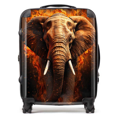 Warren Reed Designer Splashart Elephant And Fire SuitcaseLarge from B&Q