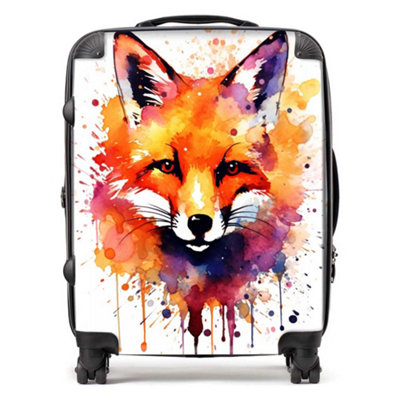 B&Q -  Watercolour Splashart Fox Face SuitcaseLarge