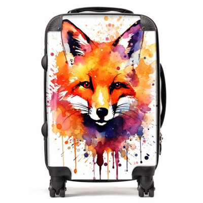 B&Q -  Watercolour Splashart Fox Face SuitcaseCabin