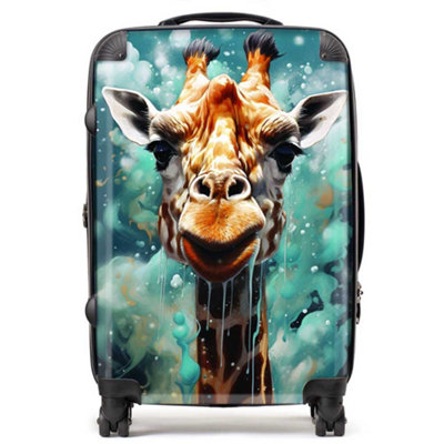 Warren Reed Designer Splashart Giraffe Face SuitcaseMedium from B&Q