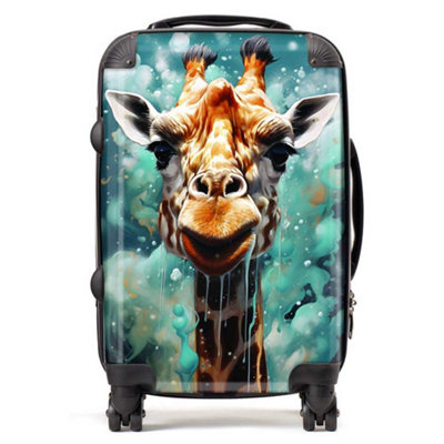Warren Reed Designer Splashart Giraffe Face SuitcaseCabin from B&Q