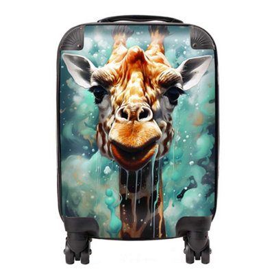 Warren Reed Designer Splashart Giraffe Face SuitcaseMini Cabin from B&Q